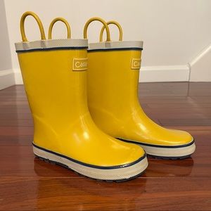 Kids Yellow Rubber Rain Boots - Size 13
